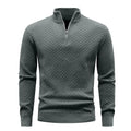 Men's Sweater  Polo Zip Pullover Cable Knit Mock Neck Turtleneck Top US Size