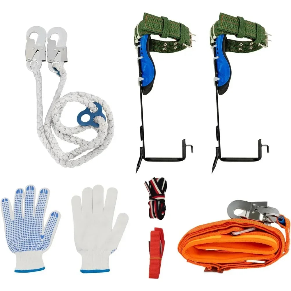 Tree Climbing Equipment Set Crampons Climbing Harness Safety Belt Spike Set 100 kg
