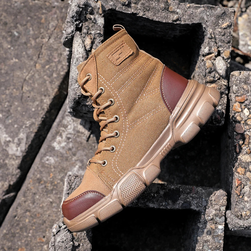 Canvas Light Breathable Work Steel Toe Shoes