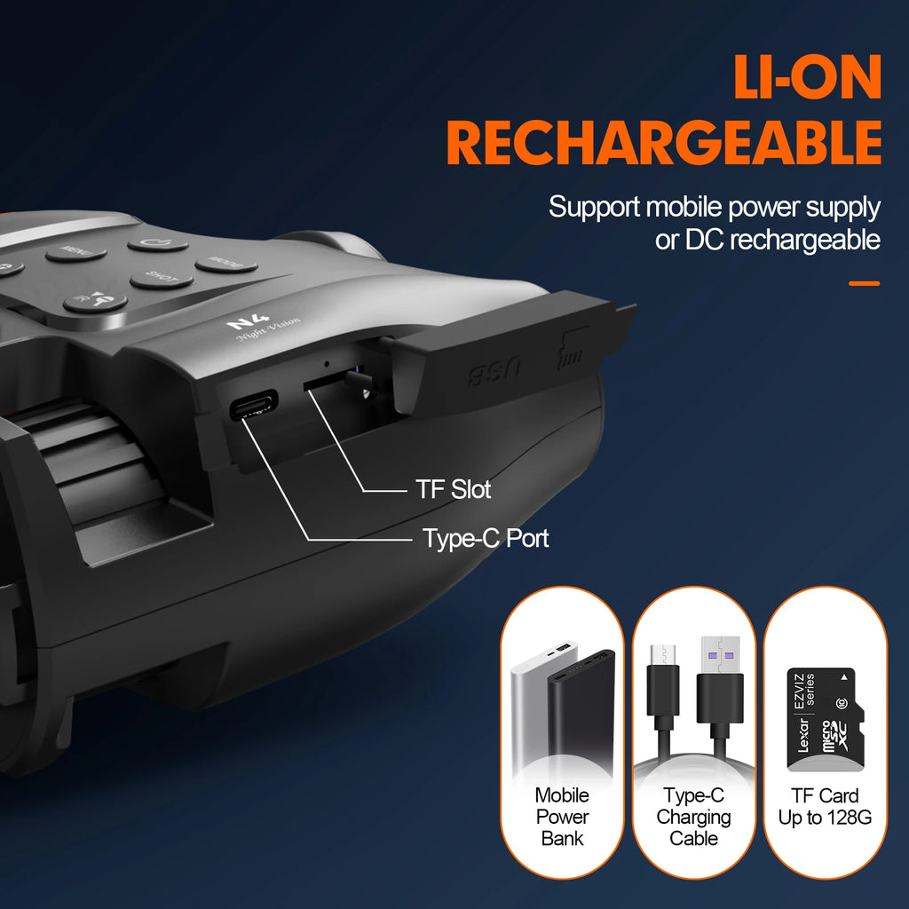 Night Vision Binoculars Featuring Adjustable Brightness 5x Zoom And 1080p