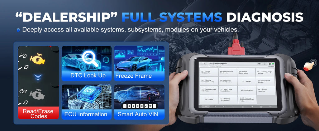 Car Diagnostic Tool Key Programmer OBD2 Automotive Scanner ECU Coding Topology Map with 42+