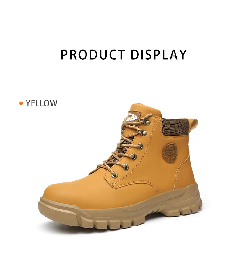 High-top PU anti-smash anti-puncture breathable safety boots