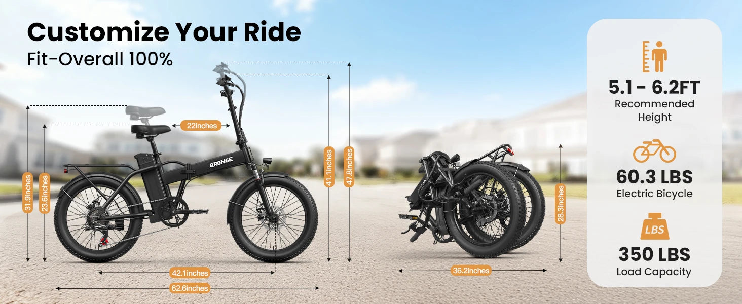 Folding Electric Bike 1000W Peak 48V  E-Bike