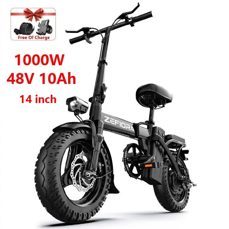 14 20 inch Electric fat bike 1000w 2000w 30-50MPH 30-60Miles Adjustable front brake seat,For Cycling Electric Bicycle