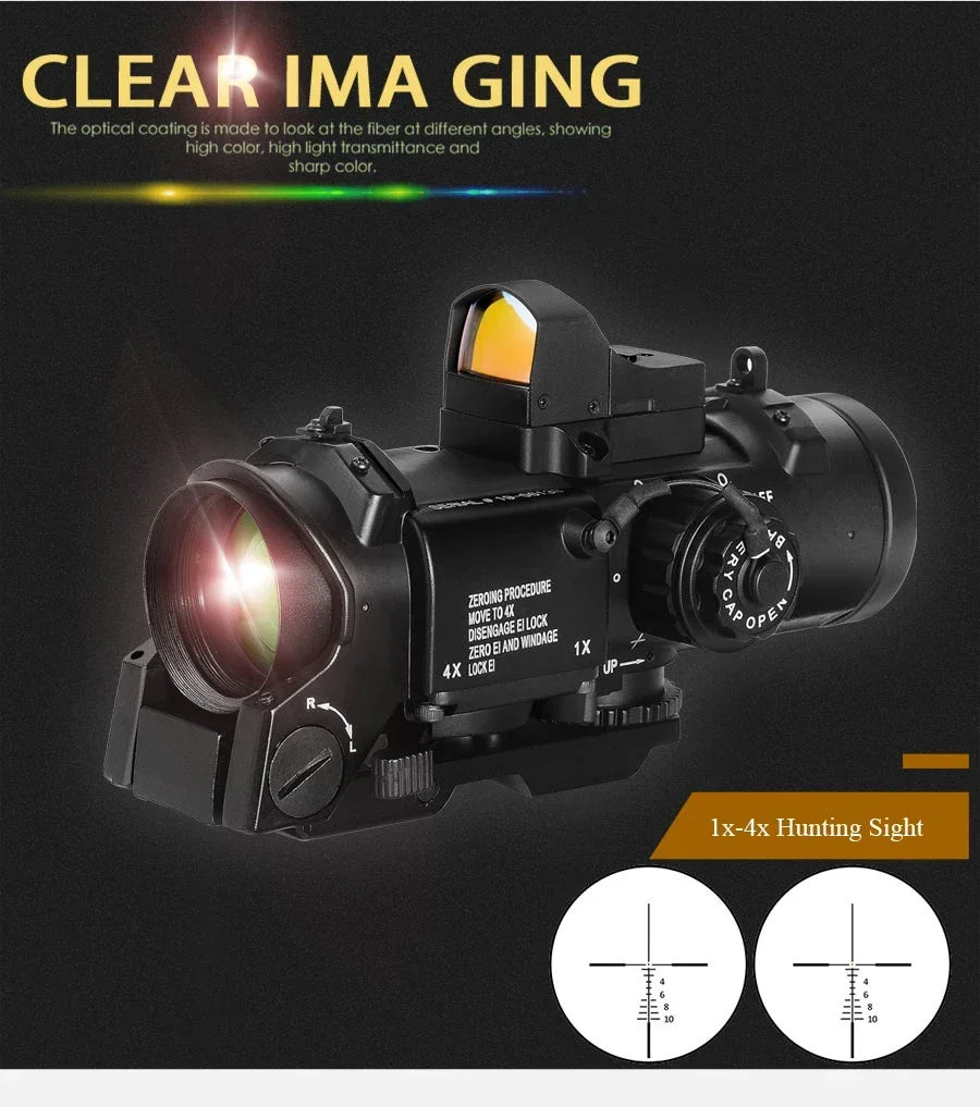 1x-4x Fixed Dual Purpose Scope  Red Dot Scope Hunting Scopes