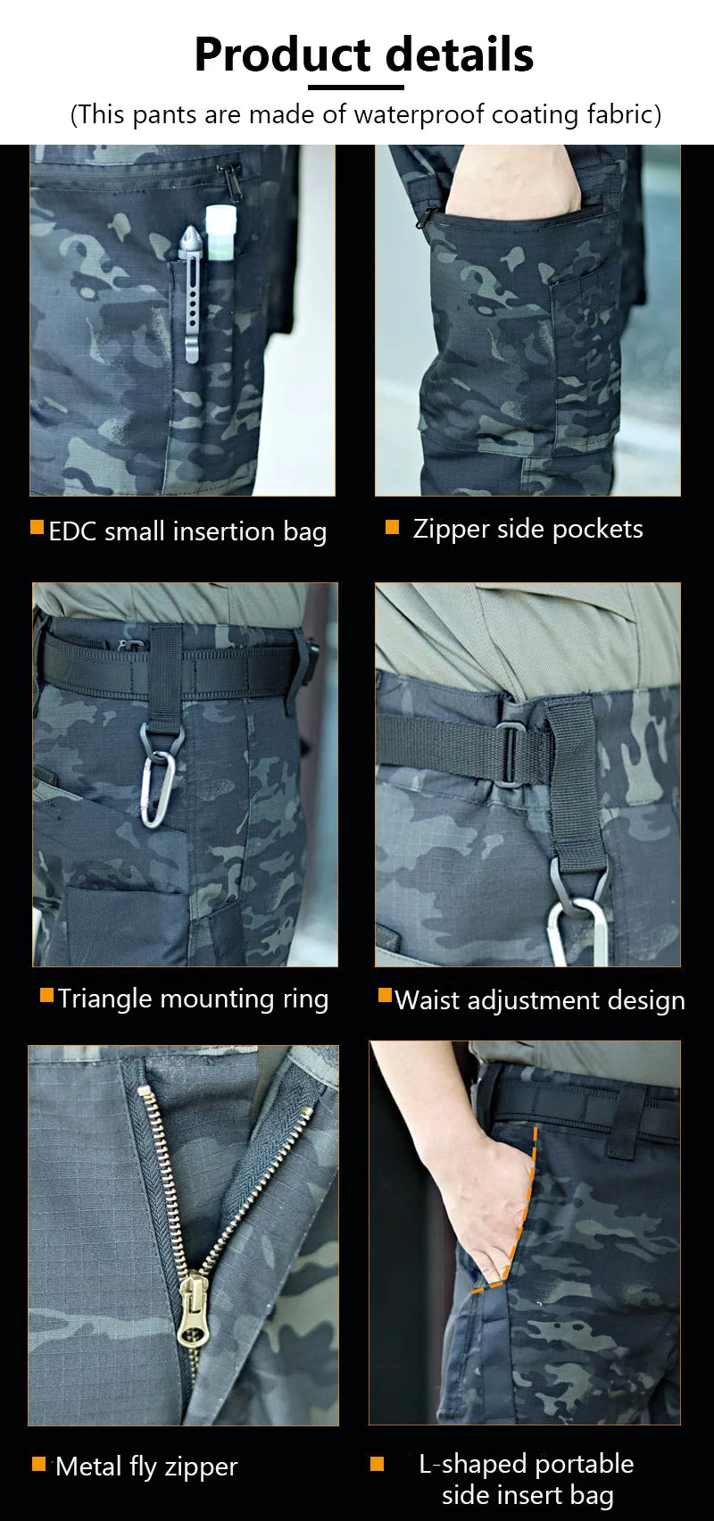 Tactical Work Pants Multi-pocket Waterproof