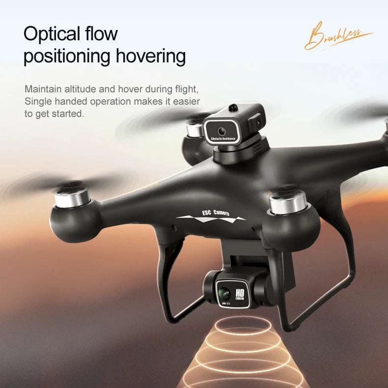 Drone  with 3 Batteries 8K Dual Camera Optical Flow Brushless 360°