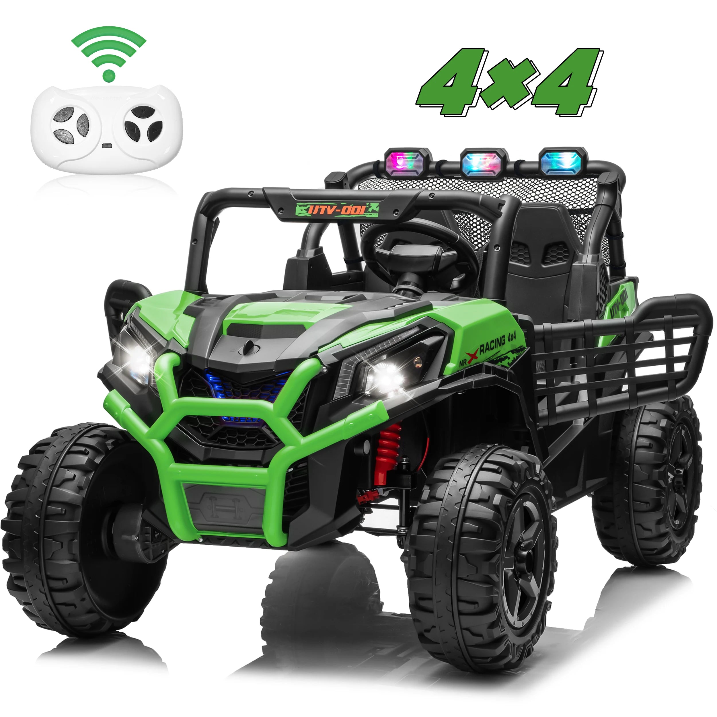 24V XL 2 Seater Ride on Toys Car, 2WD/4WD Switchable Off-Road  Battery Power, 3-Speed Remote Control