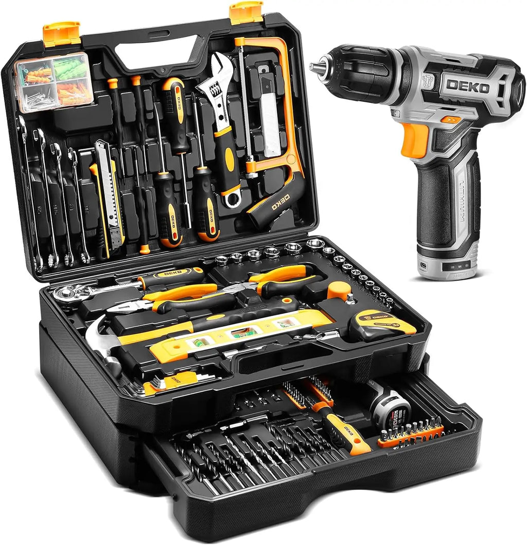 Mechanic Toolbox with 12V Power Cordless Drill