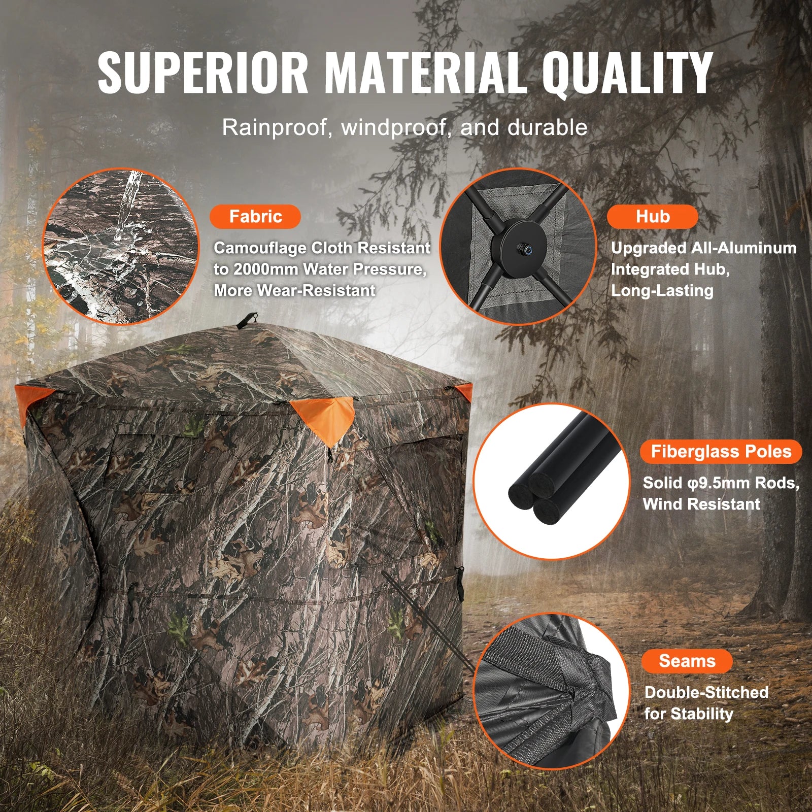 Hunting Blind with 270° See Through Mesh