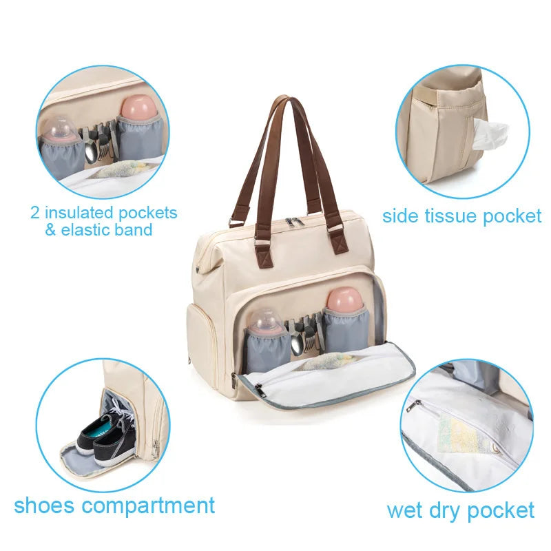Mommy Bag  for Outdoor Travel Baby Care Large Capacity Multifunctional