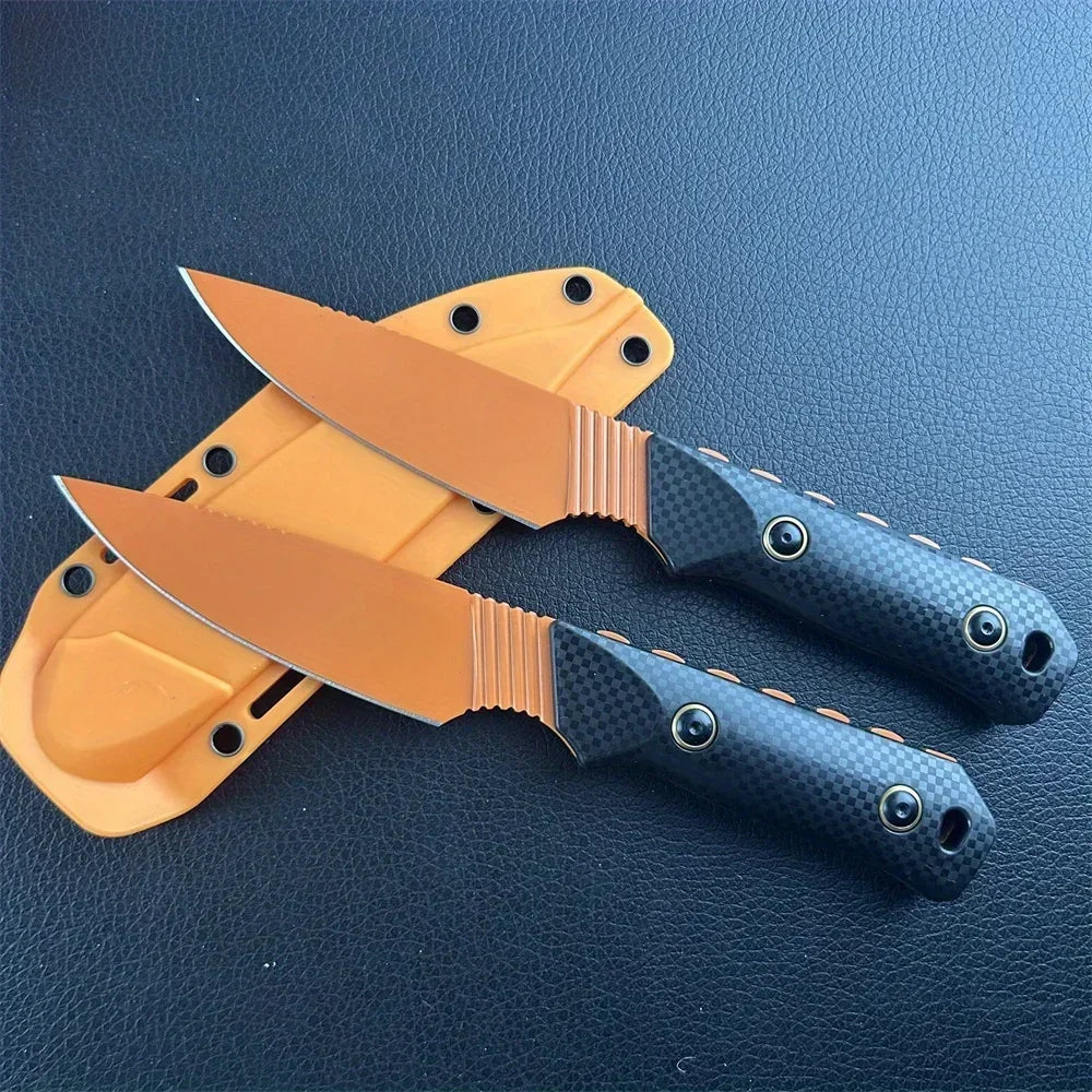 Orange Fixed Blade Knife D2  Blade S
