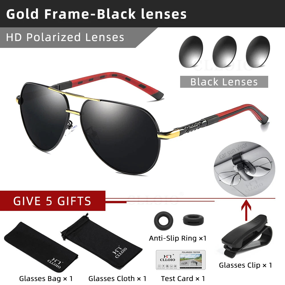 Aluminum Polarized Sunglasses  Driving Glasses Pilot Sun Glasses