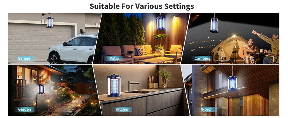 Bug Zapper Outdoor Mosquito Zapper with Dual LED Light 4200V Fly Zapper 15W Electric