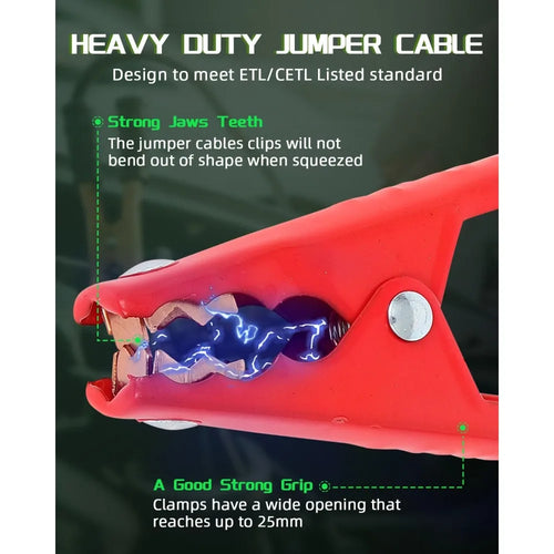 10 Guage Jumper Cables 12FT, Heavy Duty Automotive Booster Cables