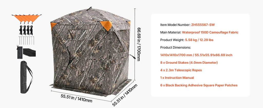 Hunting Blind with 270° See Through Mesh