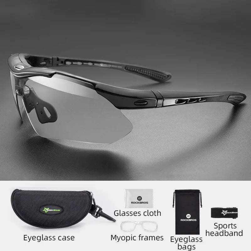 Photochromic Lens Outdoor Eyewear Goggles UV400 Sports Riding Cycling Sunglasses