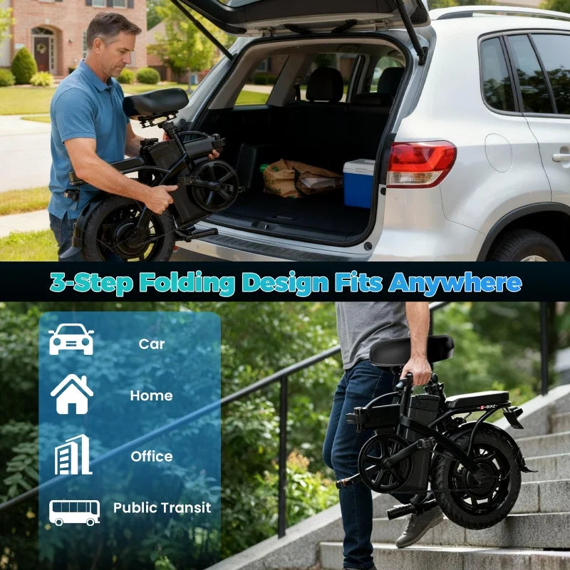 14 20 inch Electric fat bike 1000w 2000w 30-50MPH 30-60Miles Adjustable front brake seat,For Cycling Electric Bicycle