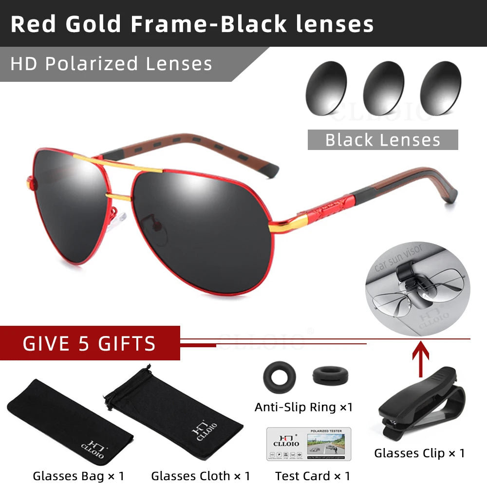 Aluminum Polarized Sunglasses  Driving Glasses Pilot Sun Glasses