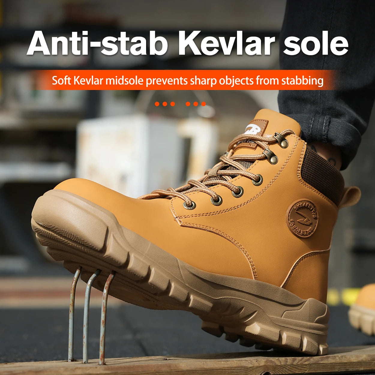 High-top PU anti-smash anti-puncture breathable safety boots