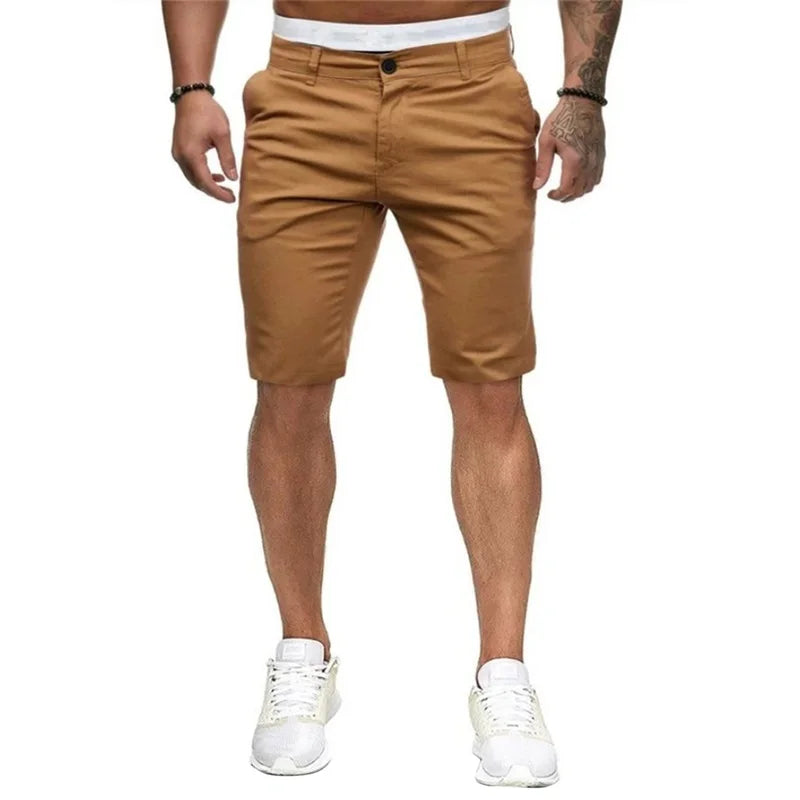 Men s  Fit Cargo Shorts with Pockets Knee Length Casual Solid Color