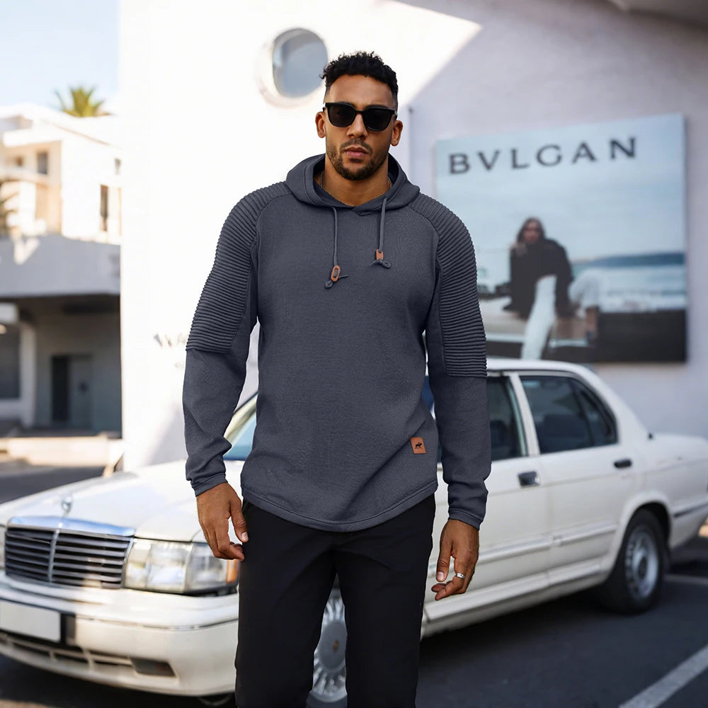 Men's Sweatshirt Spring Casual Knit Pullover Sweater Hoodies Drawstring Hooded