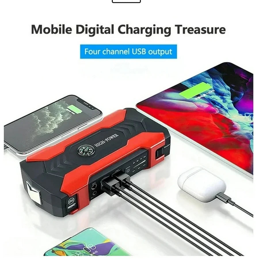 12V Car Jump Starter, LED Flashlight Portable Battery Jump Box