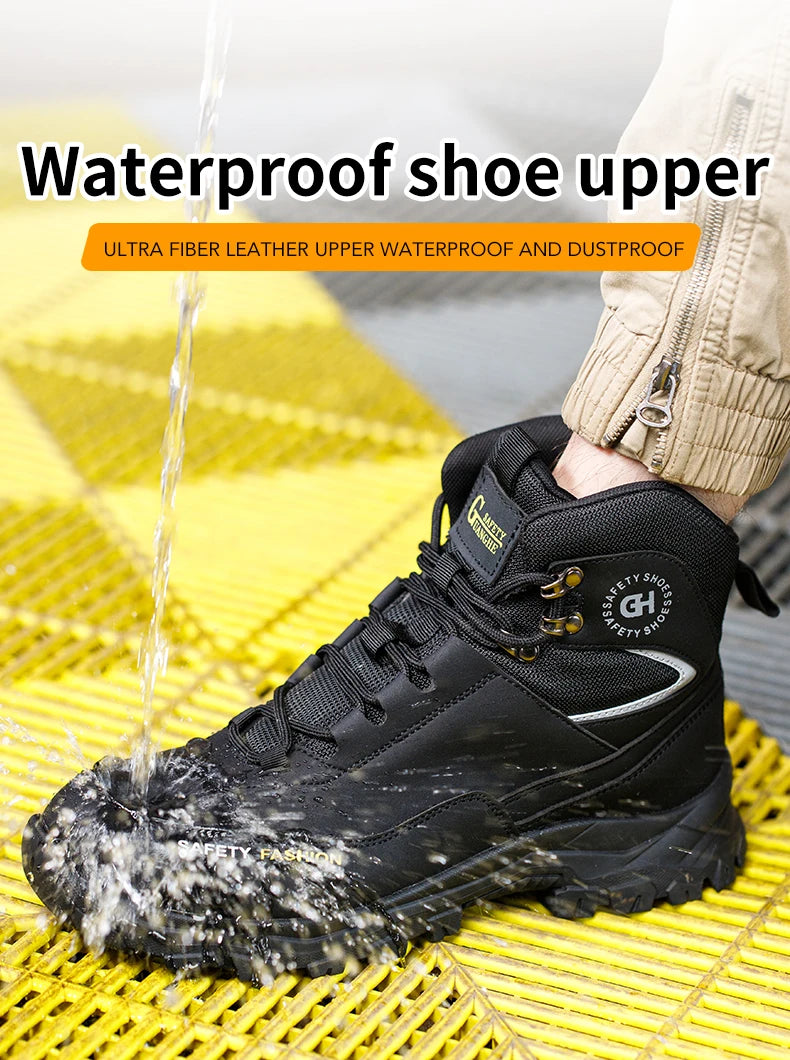 Men Steel Toe Work Shoes Anti-smash Anti-puncture