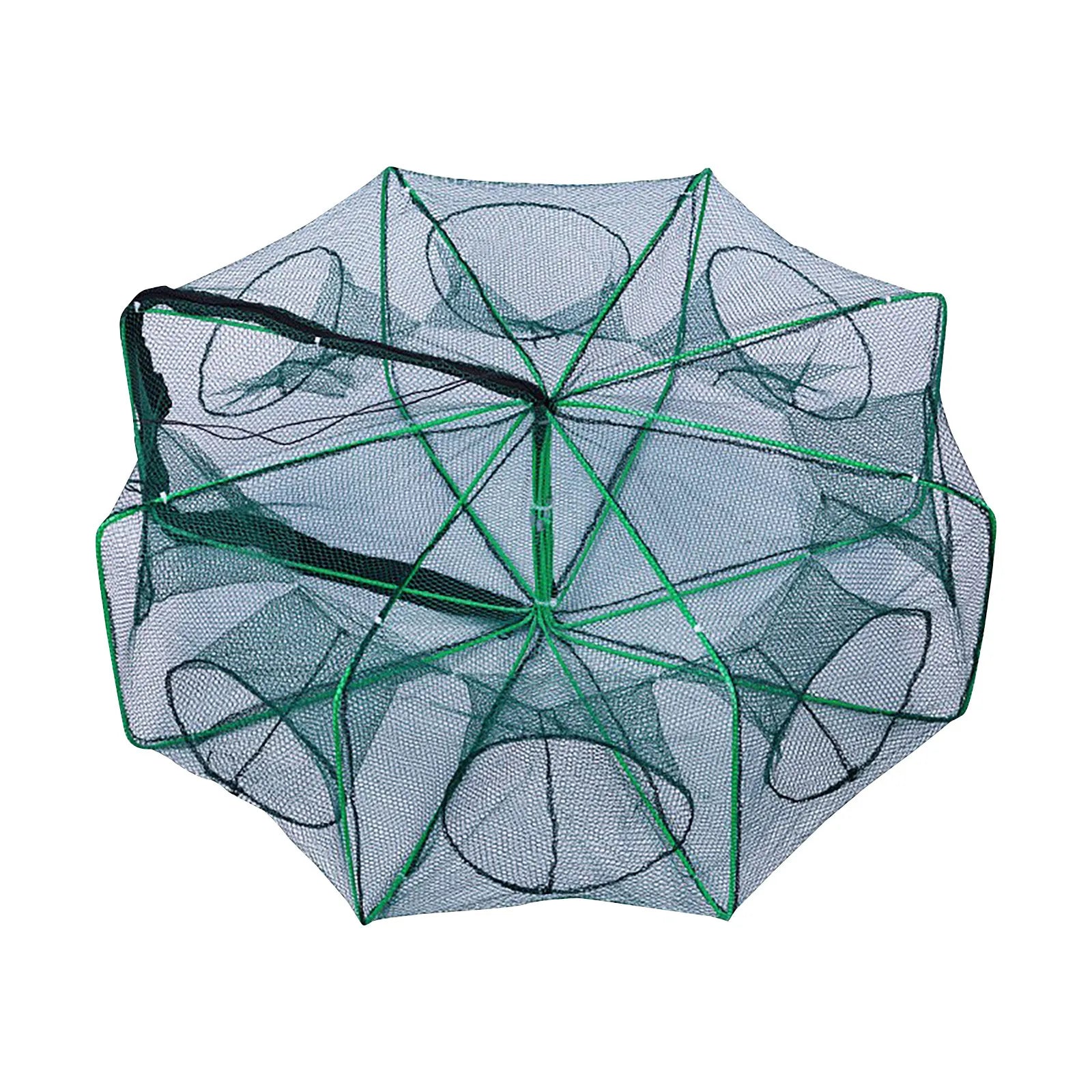 Folding fish cage trap fishing tool kit fish shrimp crayfish crab fishing net nylon material