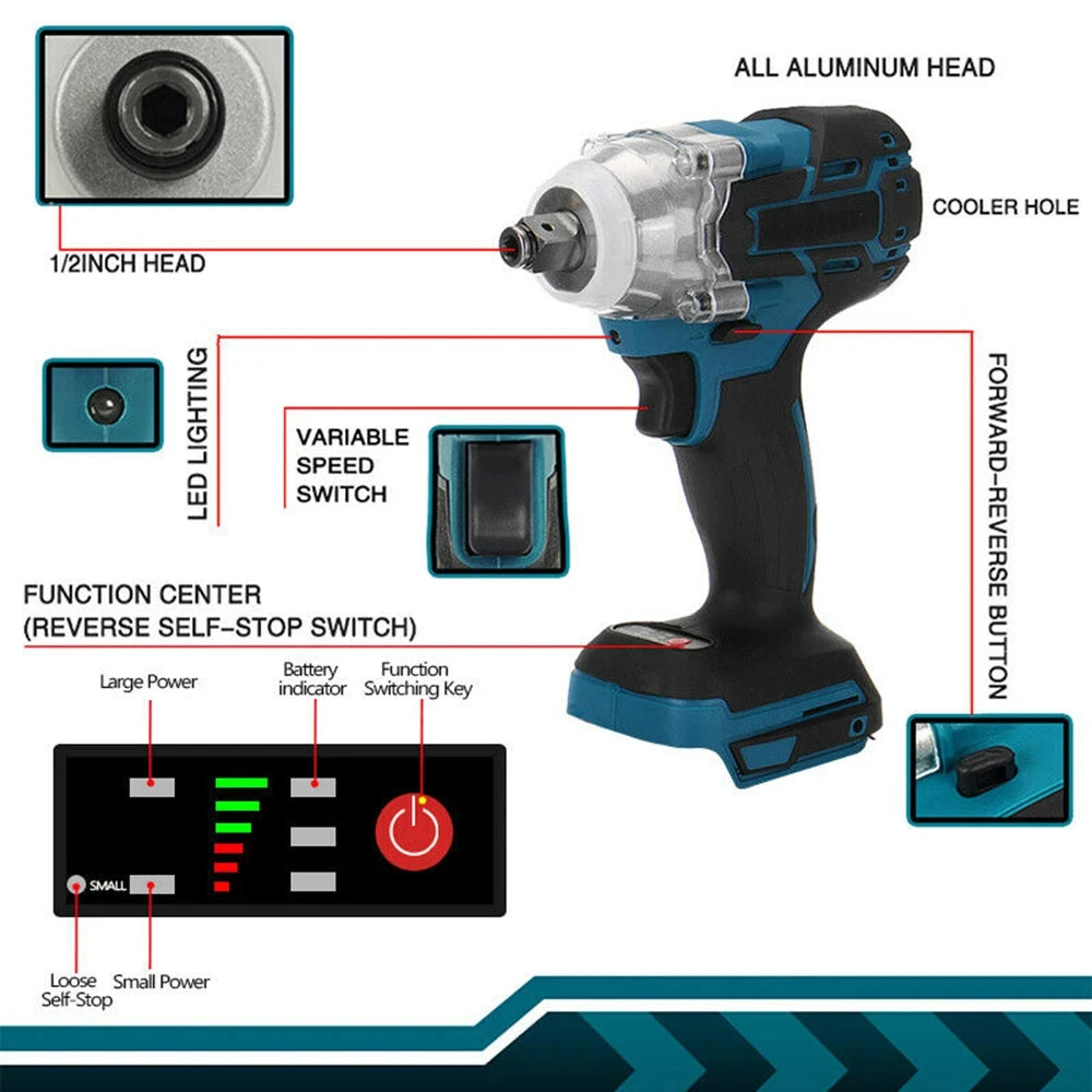 Impact Wrench 125mm Brushless Electric  and Angle Grinder 18V Battery