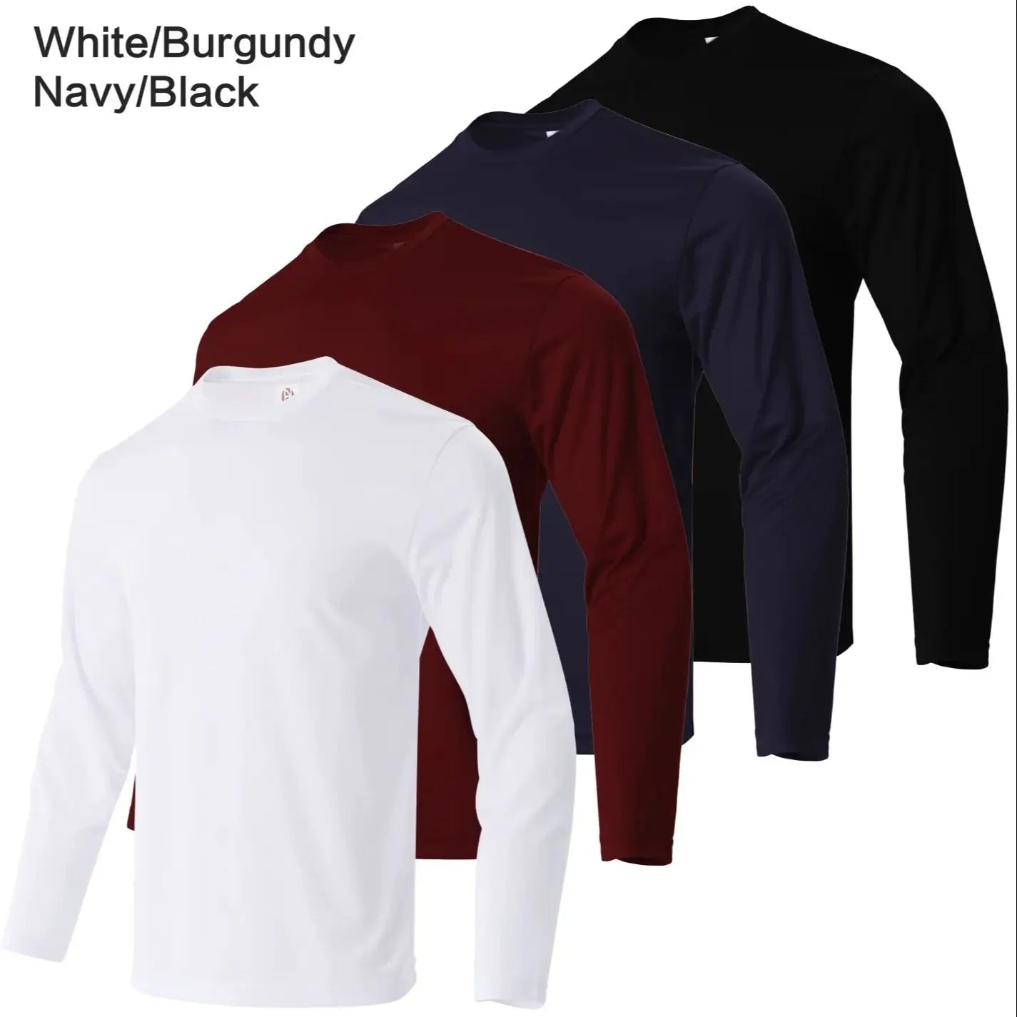 4-piece men's quick drying sports and fitness T-shirt long sleeved
