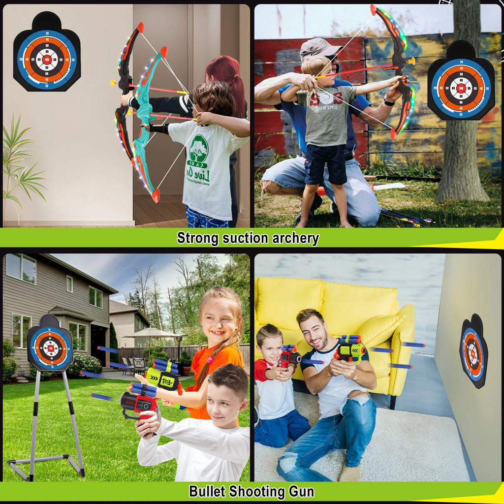 2 Bow and Arrow Sets , 2 Foam Dart Guns