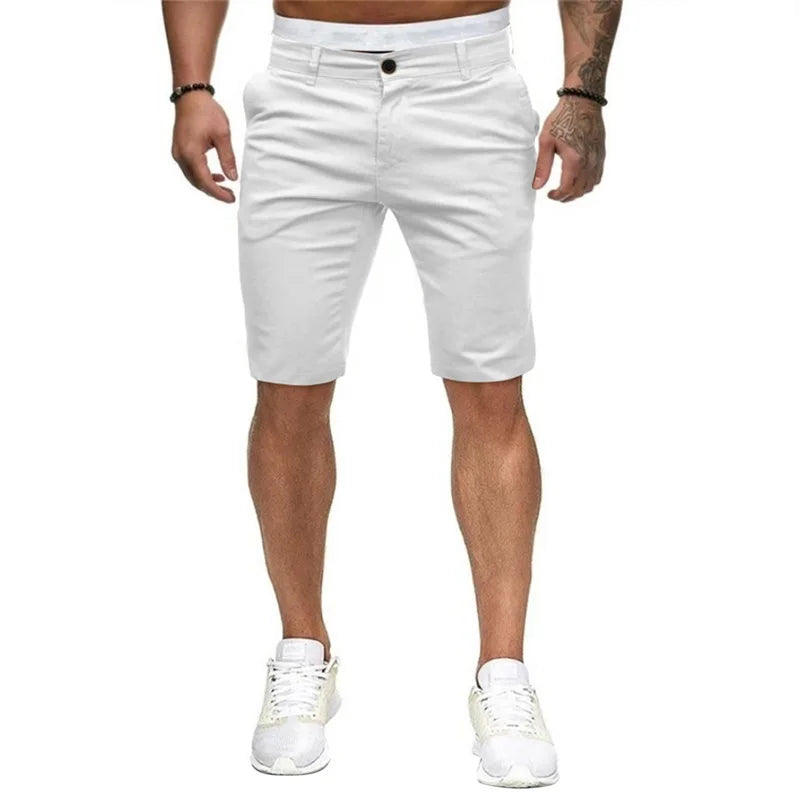 Men s  Fit Cargo Shorts with Pockets Knee Length Casual Solid Color