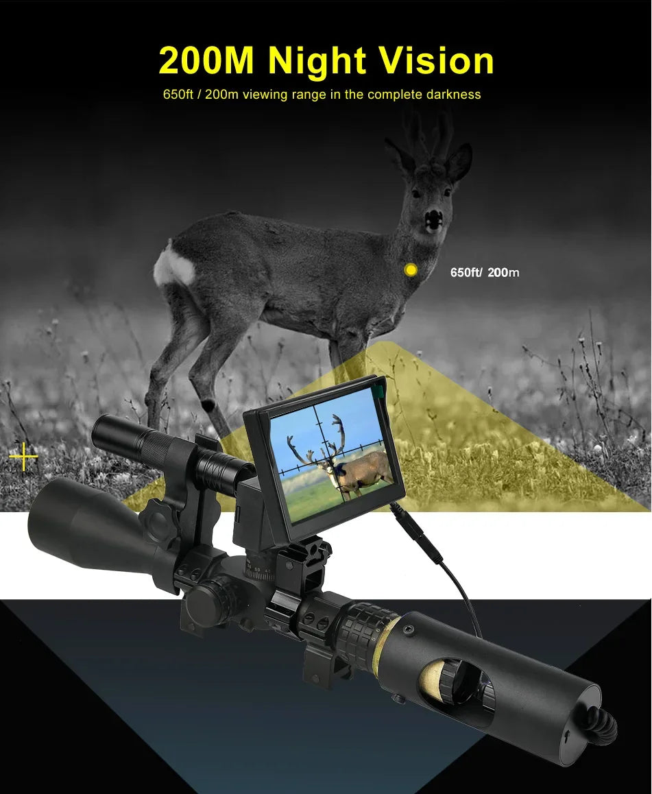 Night Vision Riflescope Hunting Scopes 850nm Infrared LED IR Waterproof Night Vision Hunting Camera