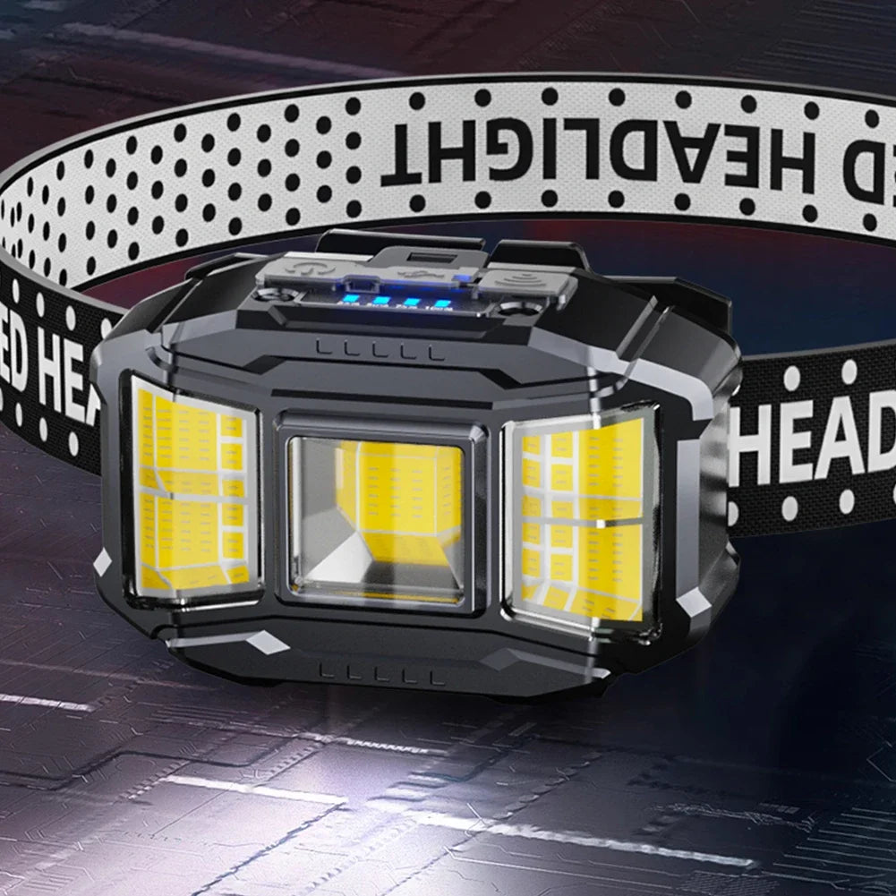 LED Outdoor Head Lamp USB Charging Head Mounted Flashlight