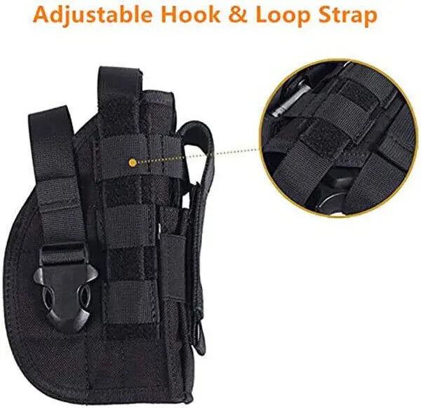 Tactical Pistol Holster Adjustable Right Hand Pistol Holster with Magazine Pouch