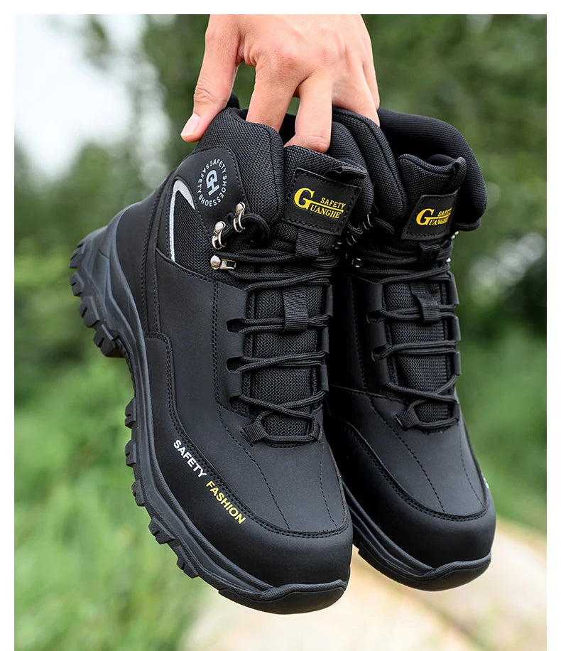 Men Steel Toe Work Shoes Anti-smash Anti-puncture