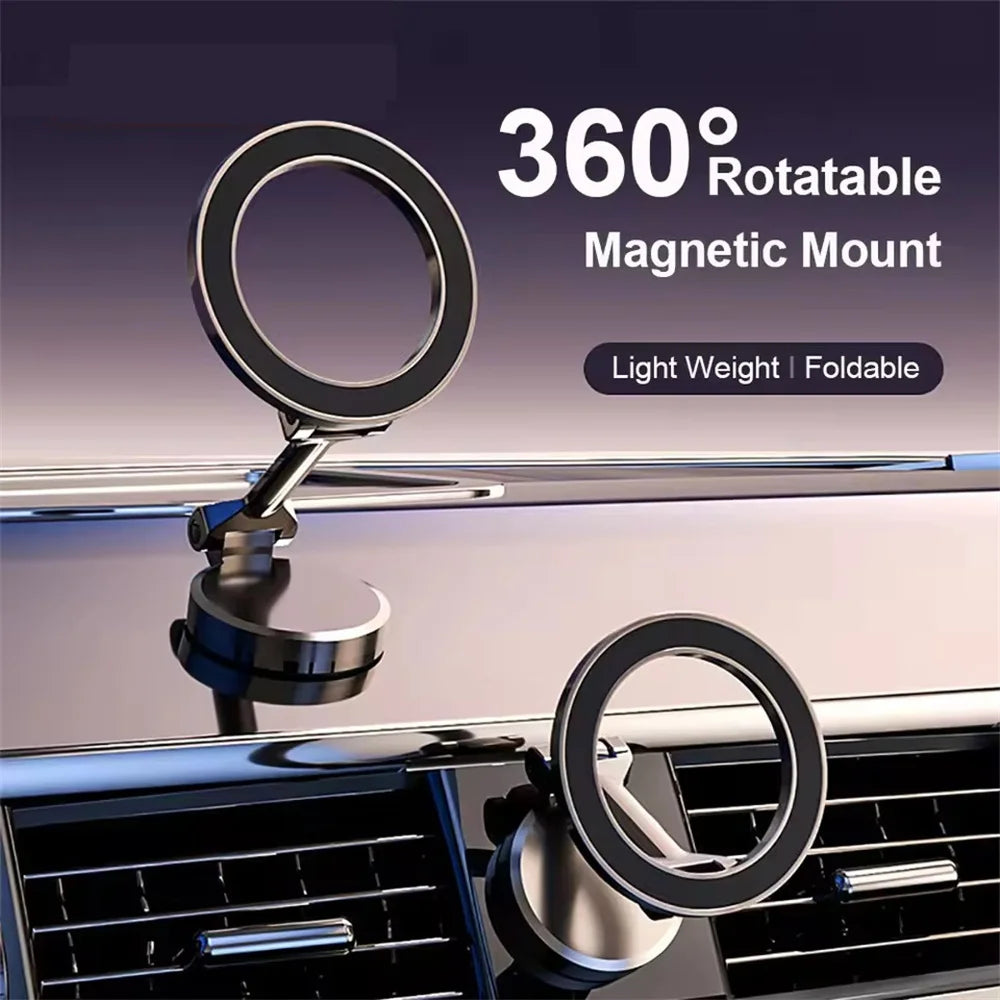 Folding Magnetic Car Compact Cell Phone Holder  for iPhone 14 13 12 Pro