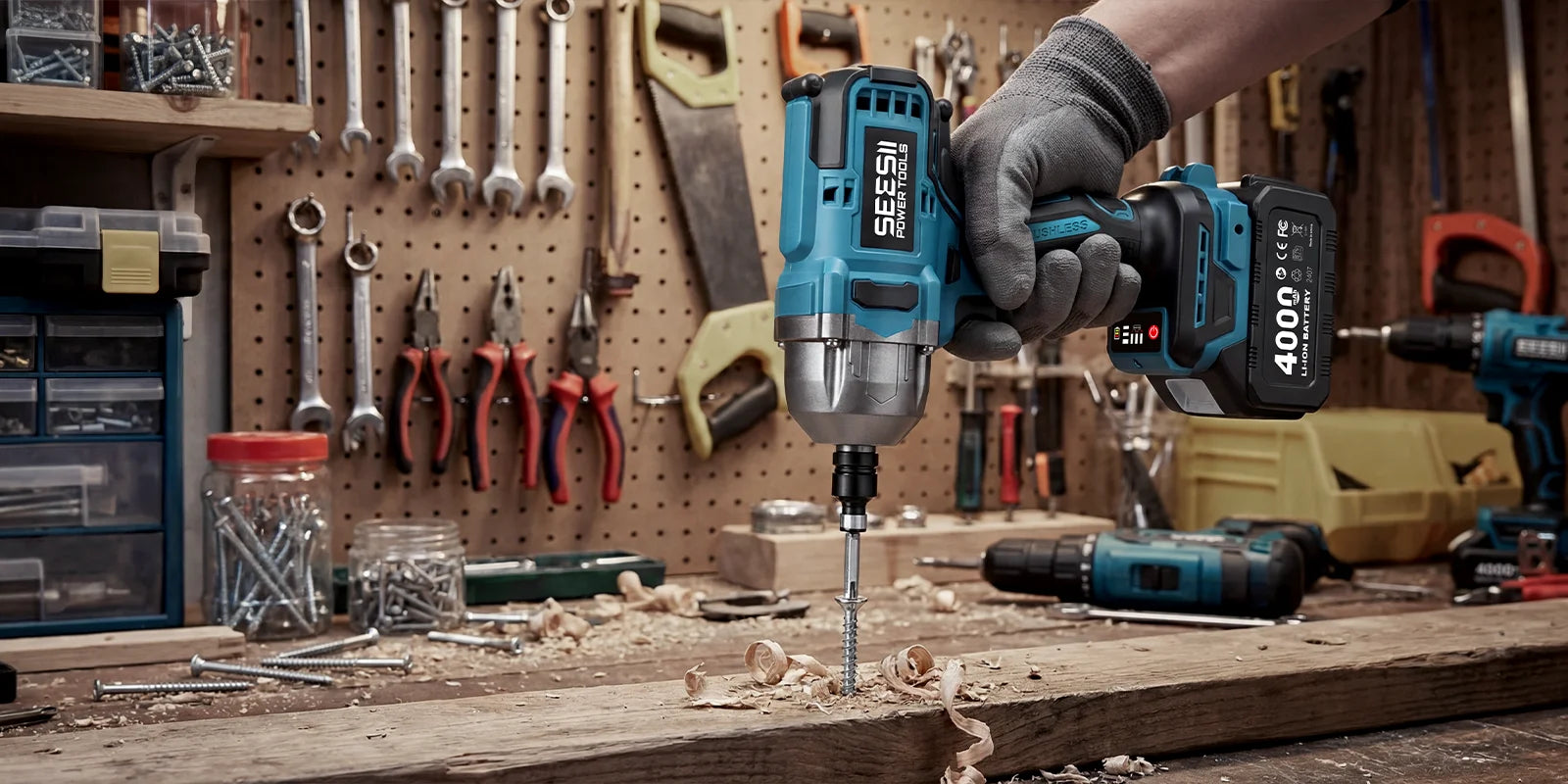 1300N.m Cordless Impact Wrench Brushless Motor 3-in-1 Electric Impact