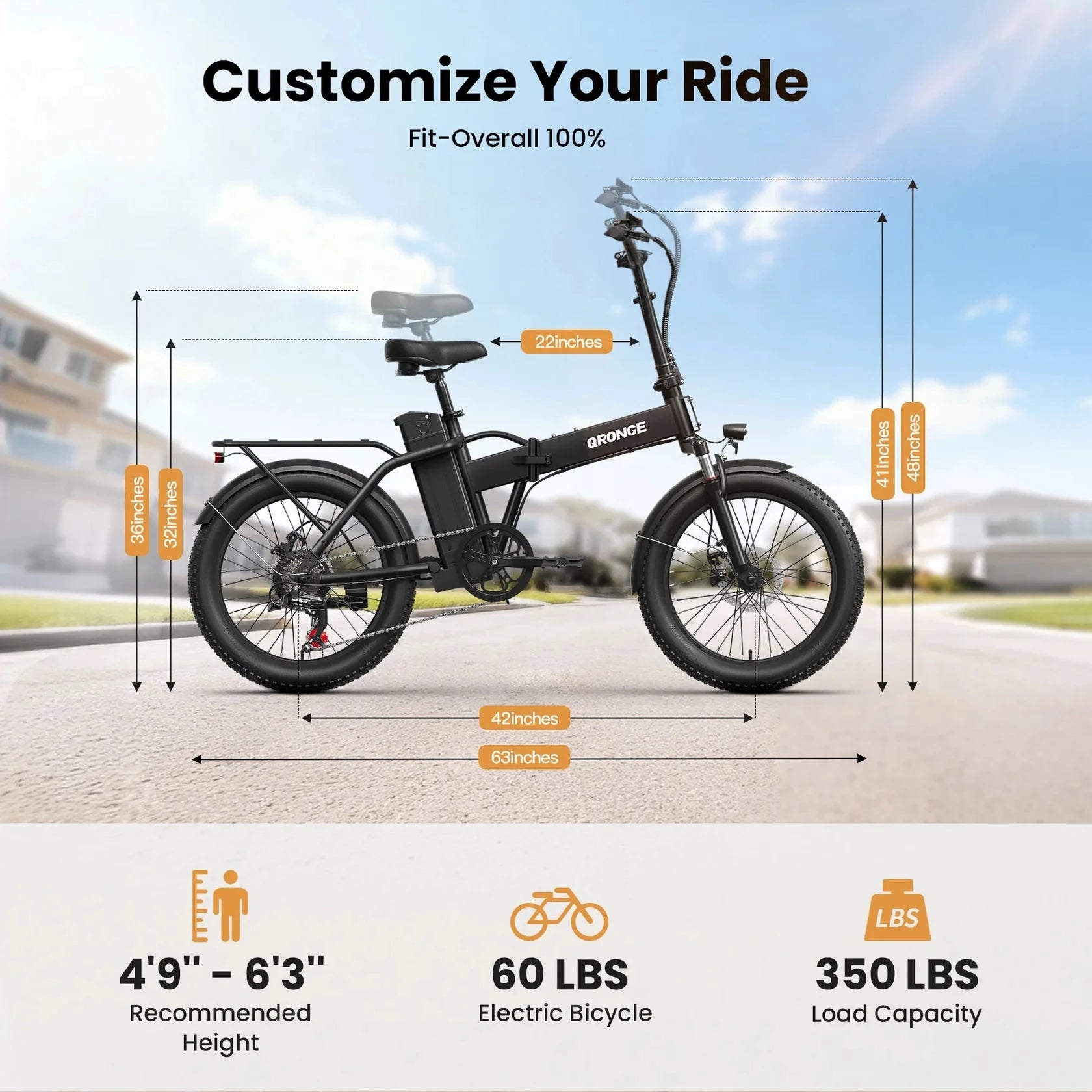 Folding Electric Bike 1000W Peak 48V  E-Bike