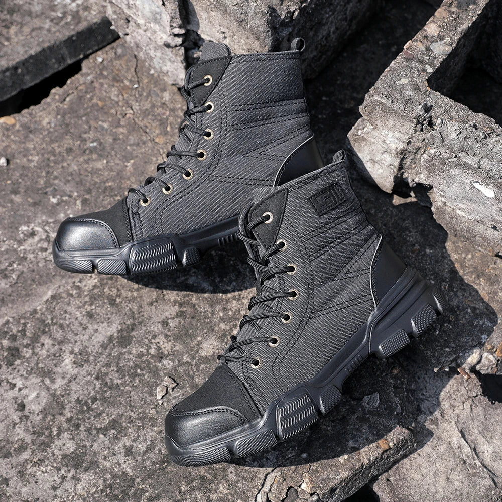 Canvas Light Breathable Work Steel Toe Shoes