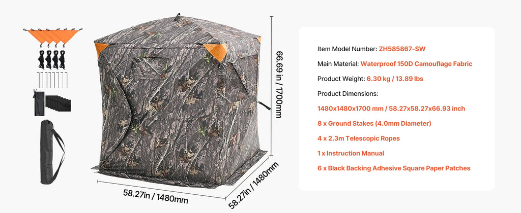 Hunting Blind with 270° See Through Mesh