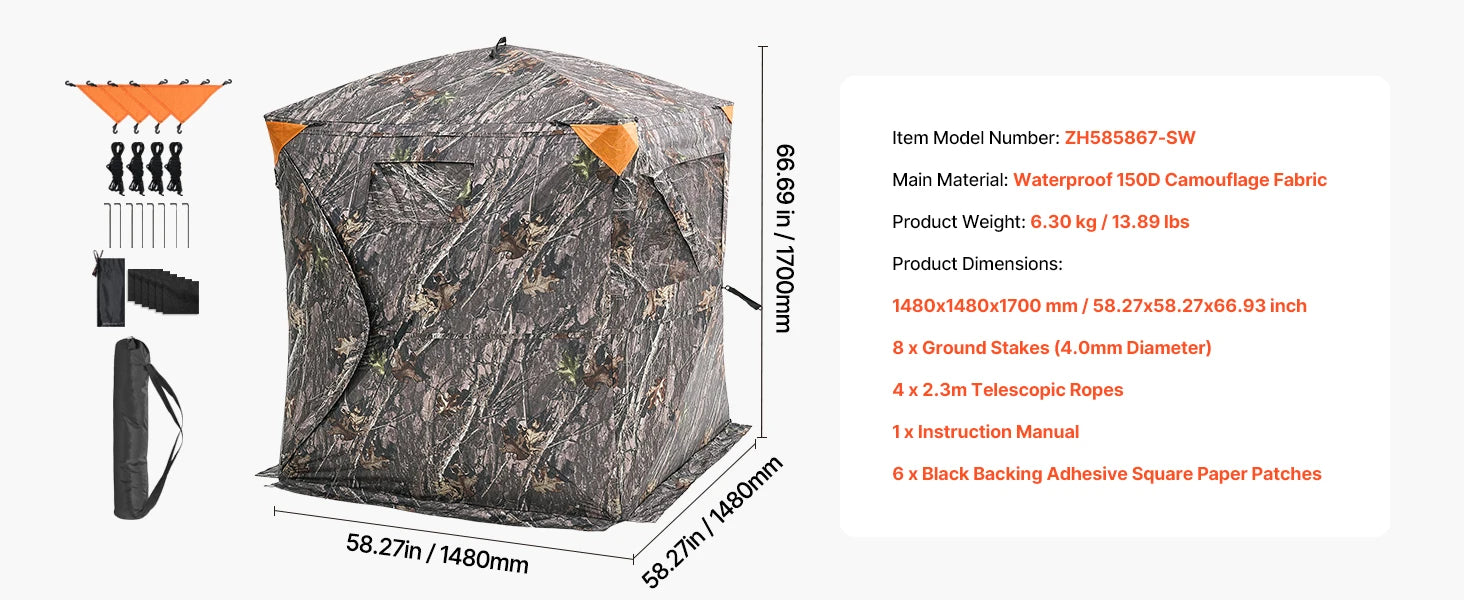 Hunting Blind with 270° See Through Mesh