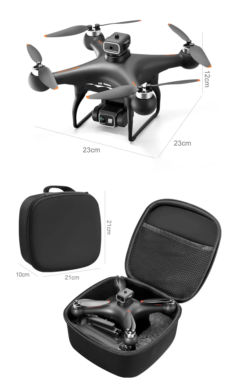 Drone  with 3 Batteries 8K Dual Camera Optical Flow Brushless 360°