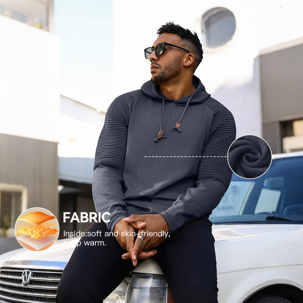 Men's Sweatshirt Spring Casual Knit Pullover Sweater Hoodies Drawstring Hooded