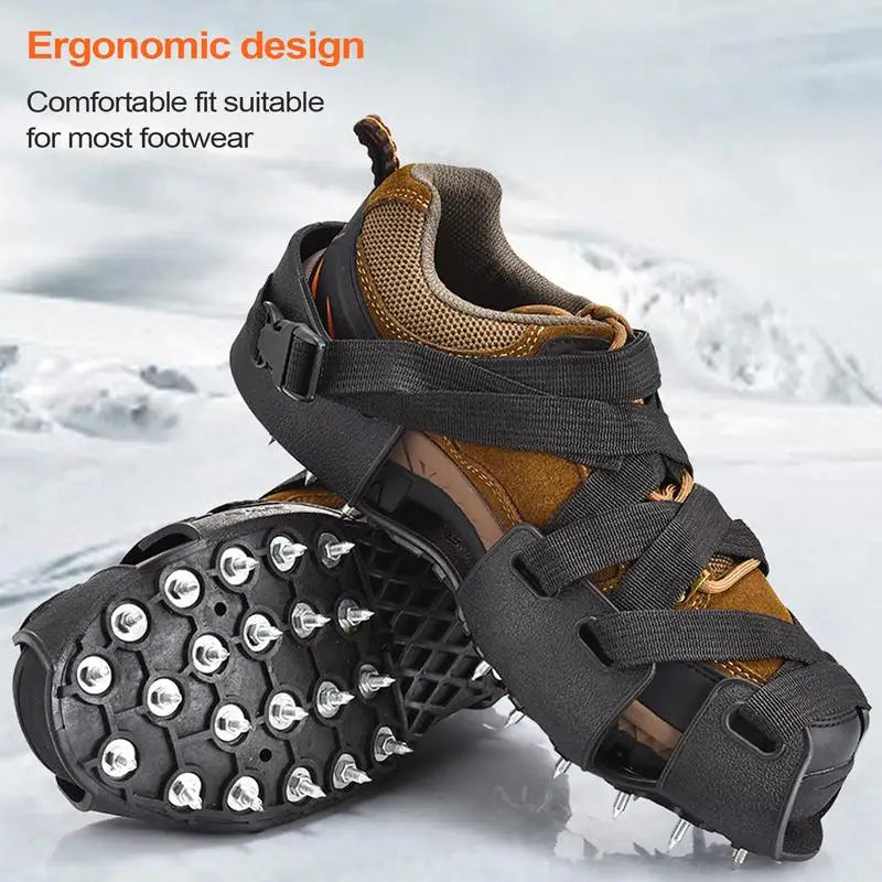 Crampons For Hiking Boots 32-Spikes Crampons Ice Cleats
