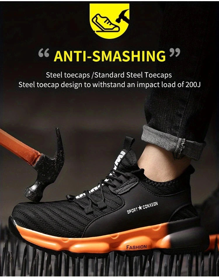 Anti-smash, anti-puncture, breathable, comfortable safety shoes