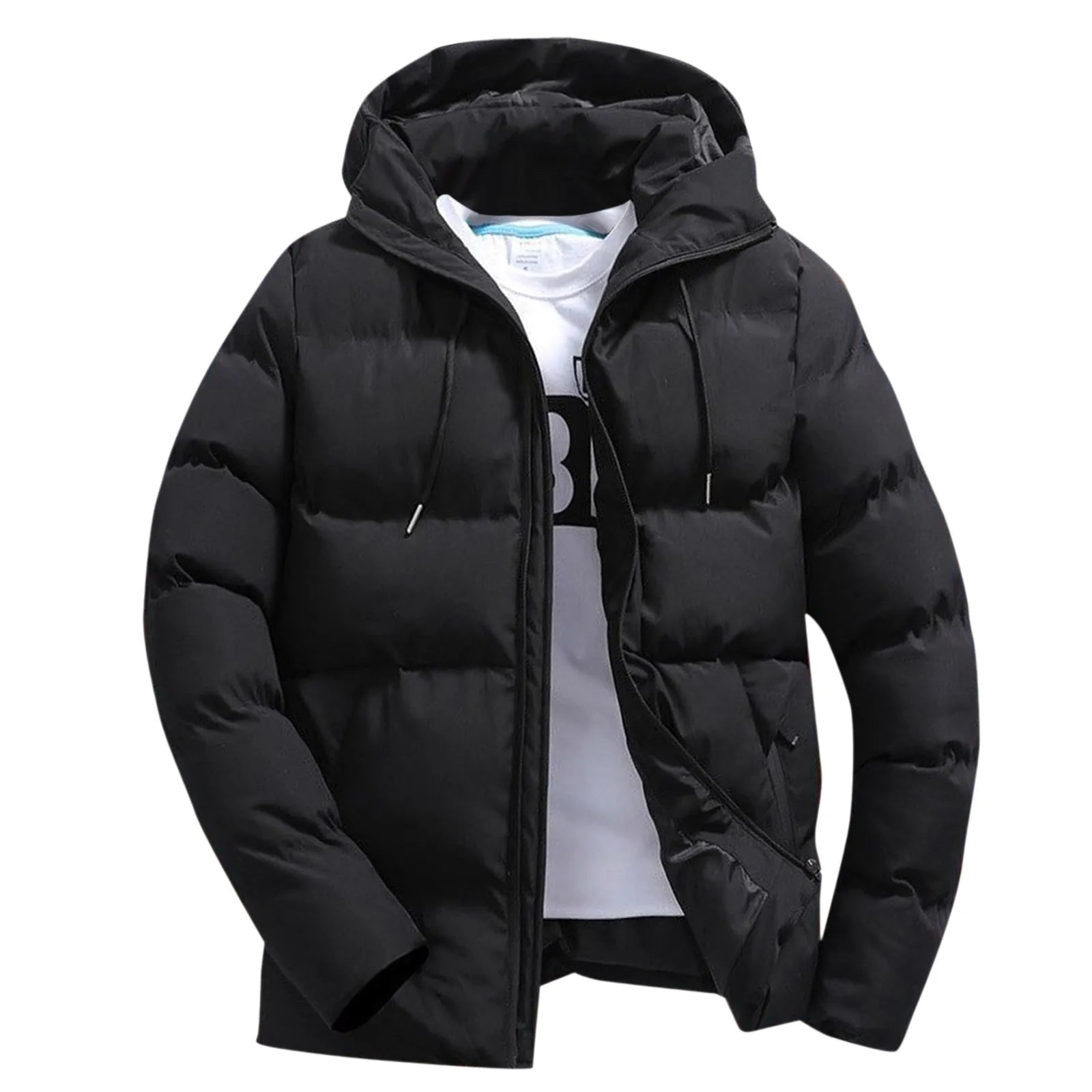 Men's Winter Parkas Versatile Solid Zipper Hooded