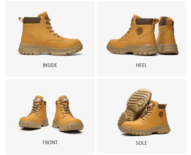 High-top PU anti-smash anti-puncture breathable safety boots
