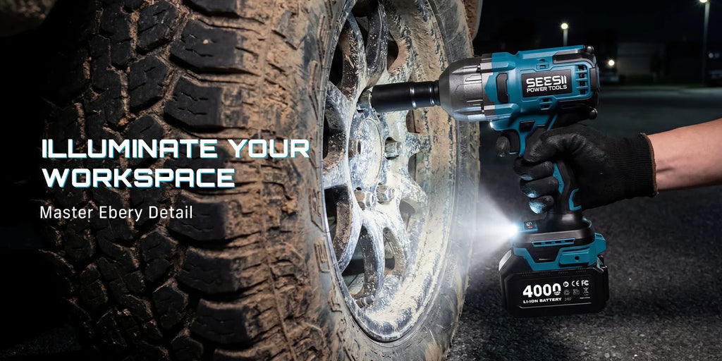 1300N.m Cordless Impact Wrench Brushless Motor 3-in-1 Electric Impact